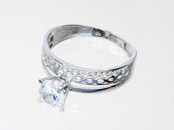 Inel din Argint model Dublu cu Cristale Zirconia ig2122