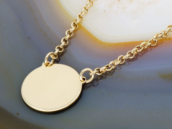 Lant Placat cu Aur 18K model Pandantiv tip Moneda Oglinda L868