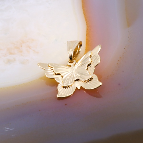 Pandantiv Fluture Placat cu Aur Galben c581