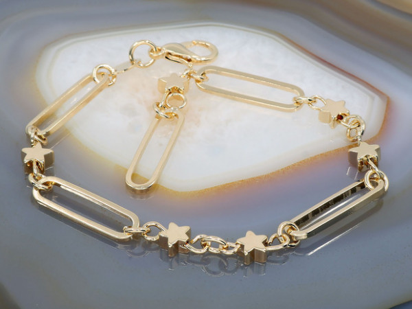 Bratara Placata cu aur 18k model Stele pb1241