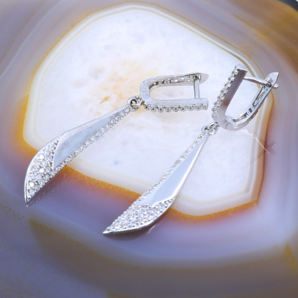 Cercei de Argint 925 model Fantezie cu Cristale Zirconia 2833