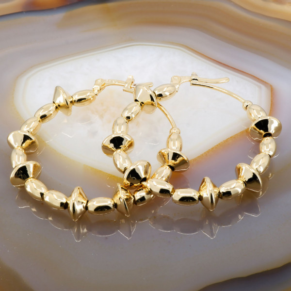 Cercei Placati cu Aur 18K model Rotunzi Fantezie cu Discuri 3151