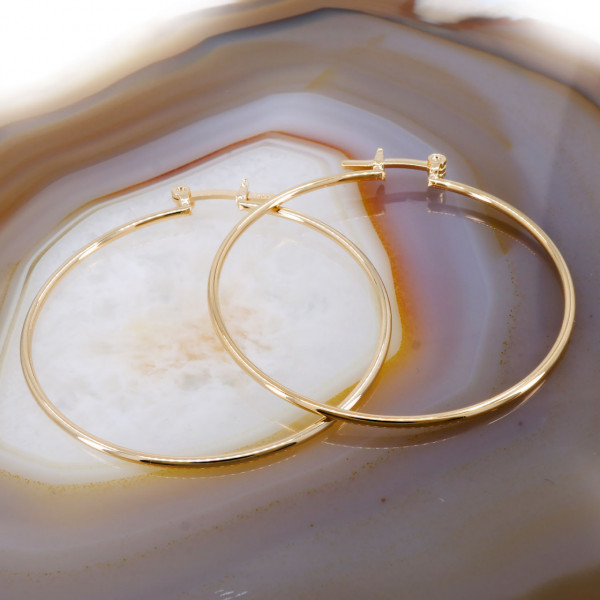 Cercei Placati cu Aur 18k model Rotunzi, Creole cod 3415