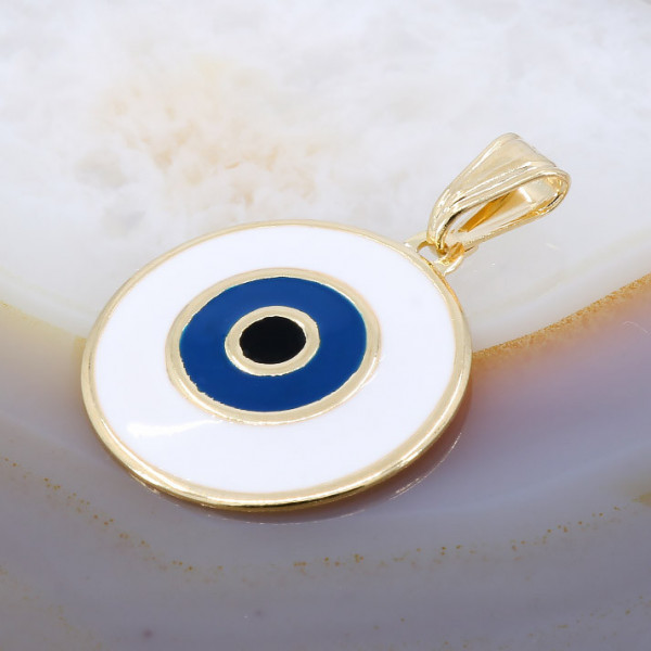 Pandantiv Placat cu Aur 18K model Ochiul Protector decorat cu Email 495