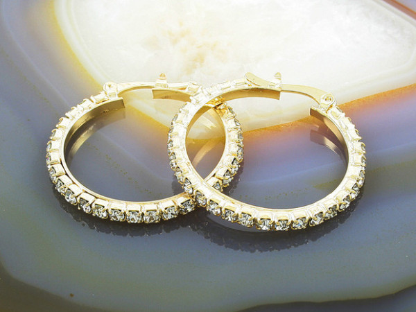 Cercei Placati Cu Aur 18k , cu Zirconiu , Cod 1485