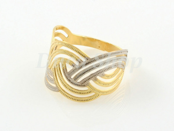 Inel placat cu aur Galben si Alb 18k, cod 280