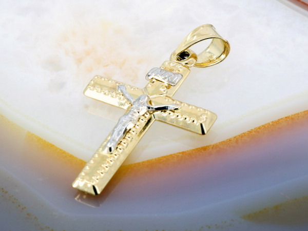 Pandantiv de Aur 14K model Cruce cu Isus 273