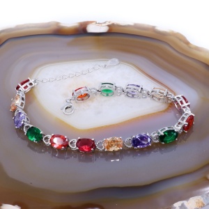 Bijuterie Bratara din Argint cu Cristale Oval Cut multicolore c2762
