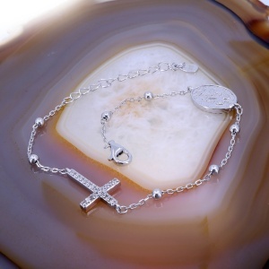 Bratara din Argint Cruce si Iconita cu Cristale Zirconia c3323