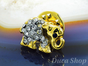 Brosa tip Insigna Placata cu aur 18k, cu Zirconiu, cod 185