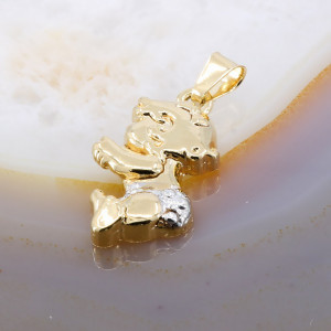 Pandantiv model Bebelus Placat cu Aur Galben si Alb 18K 518