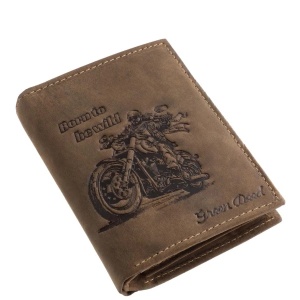 Portofel din piele naturala pt barbati model motociclist Chopper - Img 2