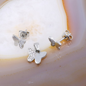 Set Fluturas din Argint 925 cu Cristale Zirconia c1525