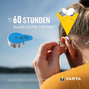 Baterii Varta 675 pentru Aparatele Auditive set 6 bc