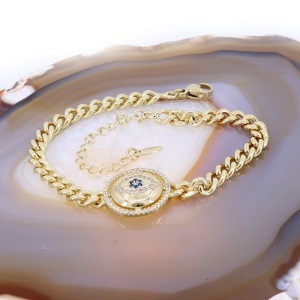 Bratara Placata cu Aur cu cristale Zirconia model Ochiul Protector c1743