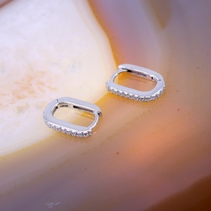 Cercei mici hoop top din argint 925 cu cristale zirconia c4430