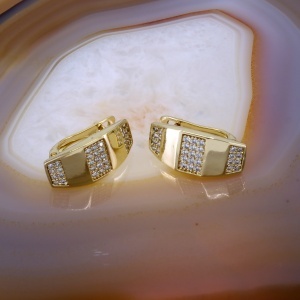 Cercei Placati cu Aur model Moderna cu Cistale Zirconia c3996