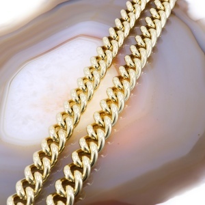 Colier Cuban Link placat cu aur galben c1286 - Img 2