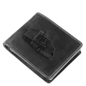 Portofel model Camion Semi Truck pentru Barbati din piele Naturala Neagra