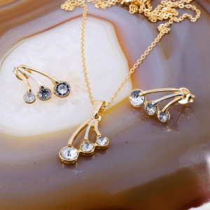 Set Cherry Placat cu Aur Galben 18K cu Cristale Zirconia c396
