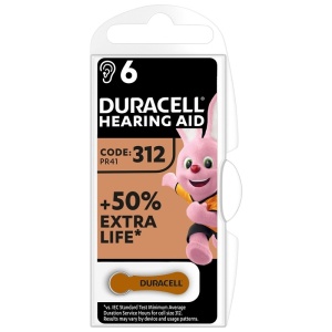 Baterii Duracell 312 pentru Aparatele Auditive set 6 bc