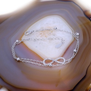 Bratara doua fire din Argint cu pandantiv Infinit si cristale Zirconia c3305
