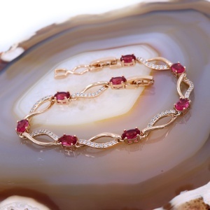 Bratara eleganta Placata cu Aur Rose cu cristale zirconia roz c1772