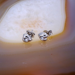 Cercei mici model Inima din Argint 925 cu Cristal Zirconia albe transparente C4155