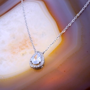 Colier Classic Soul Stone din Argint cu Cristal Zirconia Lacrima c1769