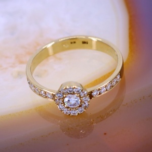 Inel Wonder din Aur Galben 14K 585 cu Cristale c843