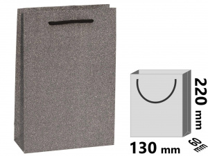 Punga din Hartie Culoare Negru Stralucitor cu Manere Snur c23575