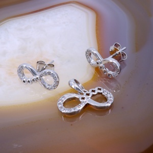 Set din Argint cu model Infinit si presarat cu cristale c1672
