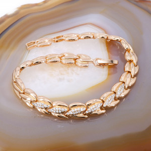 Bratara Placata cu Aur Rose cu Cristale Zirconia c1524