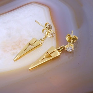 Cercei Fantezie din Argint Placati cu Aur Galben cu Cristal Zirconia c4171