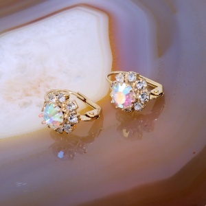 Cercei placati cu aur 18K cu cristale Reflexii Multicolore c4178