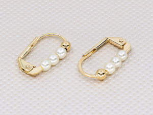 Cercei Placati cu Aur Galben 18K model Perlute mici cp3022