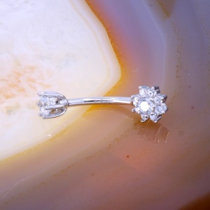Piercing Floricica cu Cristale din Argint 925 c1298