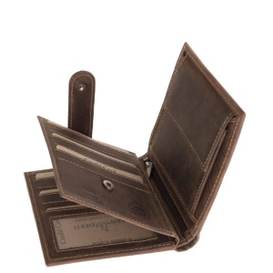 Portofel din piele de naturala Maro pentru bărbați GreenDeed cu efect 3D model de crap - Img 5