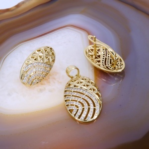 Set Biju Cercei si Pandantiv Placat cu Aur cu Cristale Zirconia c443 - Img 2