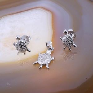Set din Argint cu Cristale zirconia model Broasca Testoasa c1669