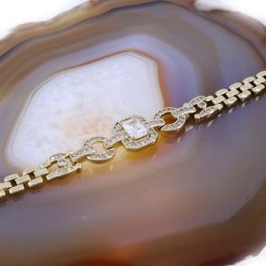 Bijuterie Bratara Placata cu Aur Galben cu Cristale Zirconia c1681 - Img 2