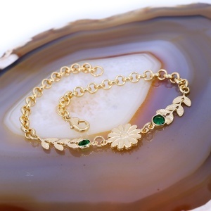 Bratara spic de grau si floare margareta placata cu aur 18K c1778