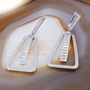 Cercei Eleganti din Argint 925 cu Cristale Zirconia cod 3363