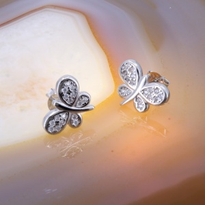 Cercei Fluture din Argint 925 cu Cristale Zirconia c3888