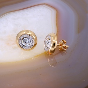 Cercei Rotunzi cu Cristale Zirconia Albe Transparente c4010