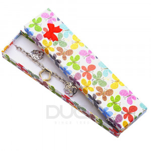 Cutie pe lung de Carton fundal Alb cu model Fluturi Multicolori 167