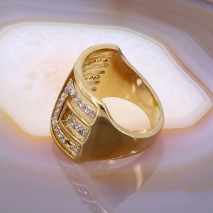 Inel model Grecesc Placat cu Aur si completat cu Cristale Zirconia c1698 - Img 2