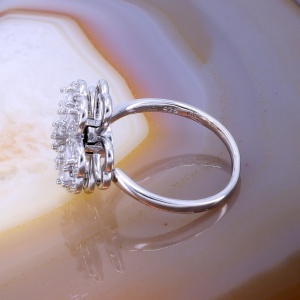 Inel Spinner Antistres din Argint 925 model Floare cu Cristale zirconia c3152 - Img 2
