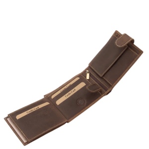 Portofel din piele Naturala Culoare Maro Inchis cu model Pisica si Capsa de Protectie - Img 5