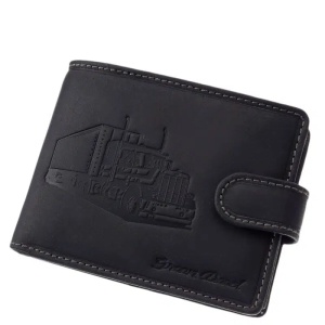 Portofel din piele Neagra Naturala marca GreenDeed model Camion Trucker